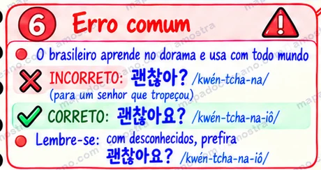 Detalhe do mapa 04: erro comum, usar a forma informal com um desconhecido